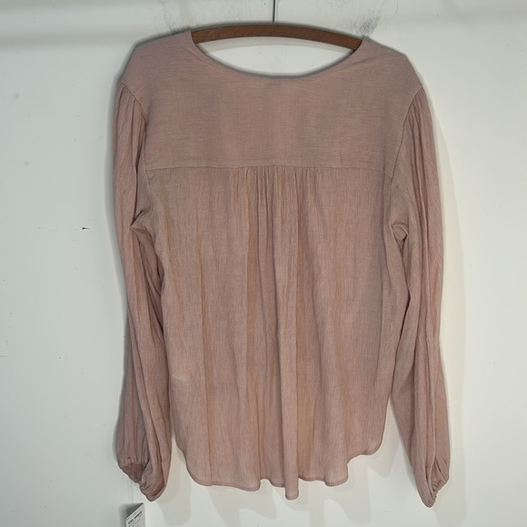 NWT FREE PEOPLE Check On It Light Pink Wrap Top Size Medium - Picture 5 of 16
